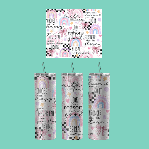 20oz Shimmer Glitter Sublimated Tumbler