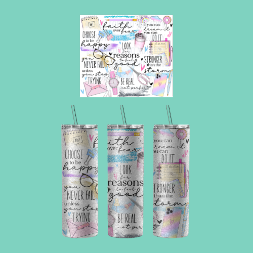 20oz Shimmer Glitter Sublimated Tumbler
