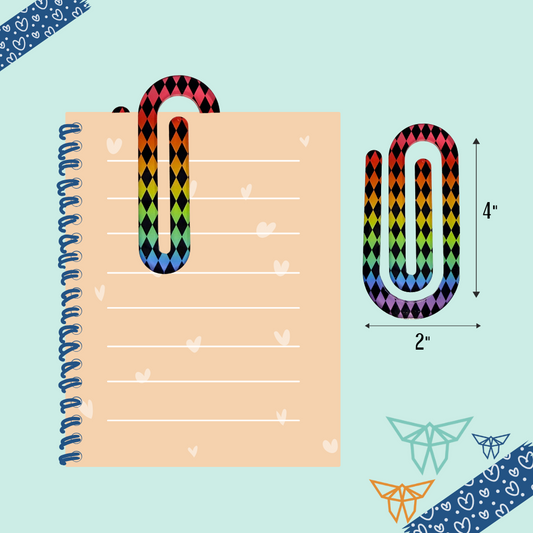 Jumbo Paper Clip - Checkered Colored