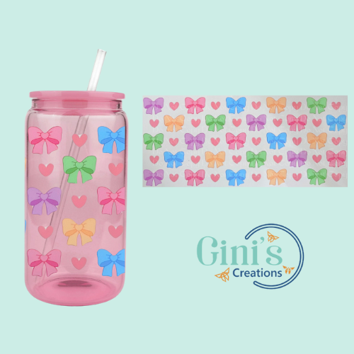 Glass Can with UV DTF Design