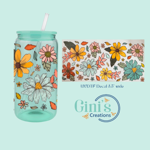 Glass Can with UV DTF Design