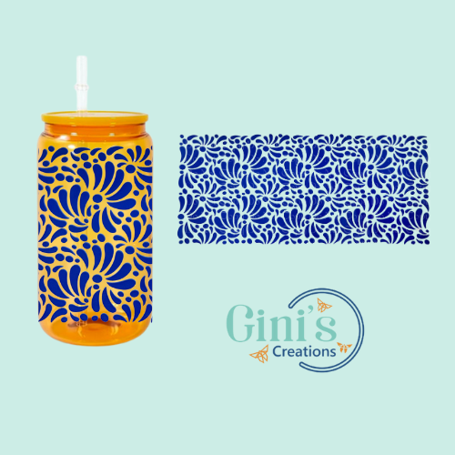 Glass Can with UV DTF Design