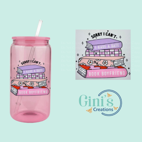 Glass Can with UV DTF Design
