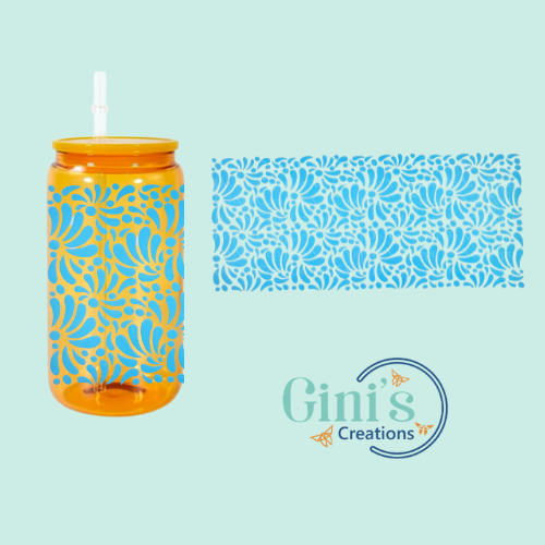 Glass Can with UV DTF Design
